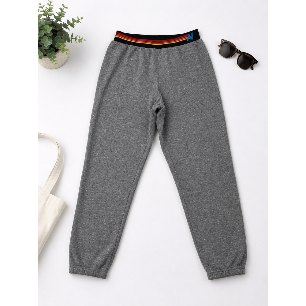 Aviator Nation Heather Gray Rainbow Stripe Waistband Sweatpants Joggers Small